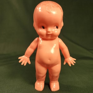 Kewpie Doll, Irwin Plastics, Made in USA, Starfish Hands, Side Eyes, 1940&#39;S. Celluloid Girl Doll, Crochet Project, Dress up Doll