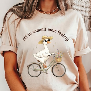 Off to Commit Mom Foolery Shirt, Funny Mom Sweatshirt, Mom Humor Shirt, Retro Mama Shirt, Birthday Gift for Mother, Silly Goose Mama Shirt
