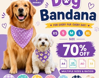 Scrunchie Dog Bandana Sewing Pattern: Reversible DIY Pet Accessory (PDF Pattern)