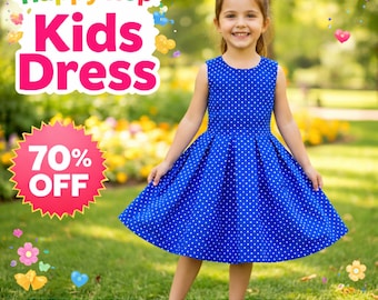 Girls Sleeveless Summer Dress PDF Sewing Pattern – Beginner Gathered Party Dress (Sizes 2-16)