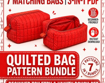 Makeup Bag Sewing Pattern PDF | Beginner Toiletry Pouch Pattern | Easy Zipper Bag Tutorial | Instant Download.Pattern for Beginners