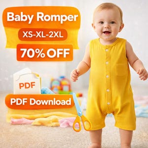 Patrón de costura de mameluco para niños, patrón de mameluco, patrón para niños, patrón de mono, patrón para principiantes, patrón de costura para niños pequeños, patrón para bebé