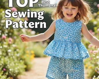 Kids Top and Pants Sewing Pattern PDF, Beginner Friendly Toddler Clothing Pattern Easy DIY Kids Outfit Pattern Top and Pants Pattern for Kid