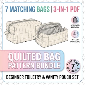 Naaipatroon make-uptas pdf | Patroon toilettas voor beginners | Eenvoudige zelfstudie voor een tas met ritssluiting | Direct downloaden. Patroon voor beginners