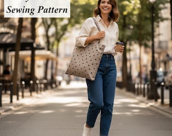 Carryall Tote Bag Sewing Pattern | Large Everyday Tote, Beginner Friendly (PDF Download)