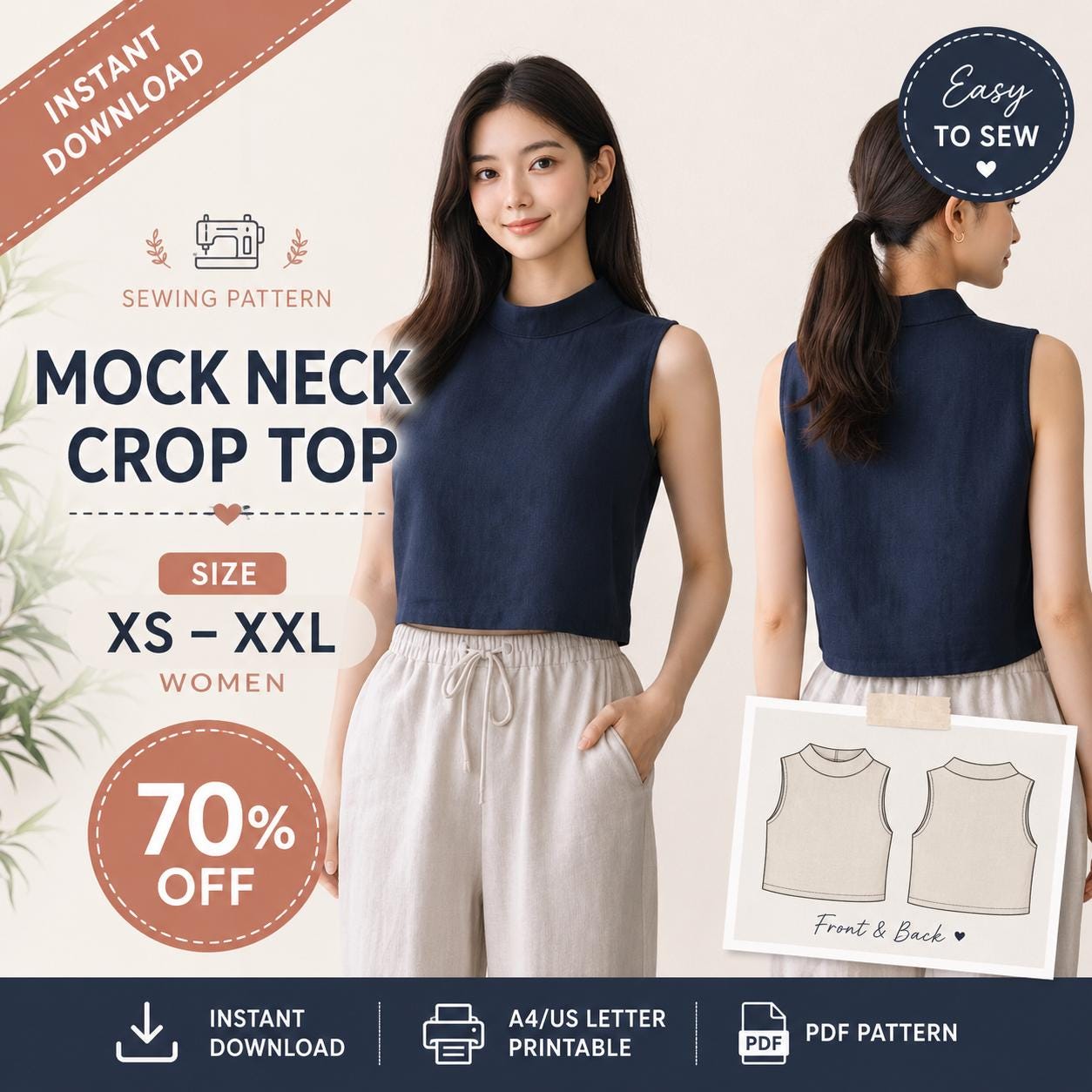 Mock Neck Pattern - Etsy