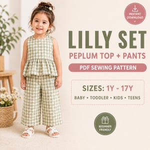 Kids Top and Pants Sewing Pattern PDF, Beginner Friendly Toddler Clothing Pattern Easy DIY Kids Outfit Pattern Top and Pants Pattern for Kid
