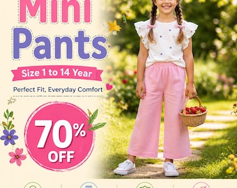 Kids Wide Leg Pants Sewing Pattern – Sizes 1-14 (PDF Download)