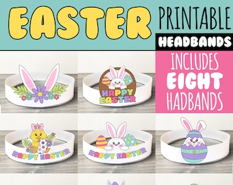 Easter Printable Headband BUNDLE gnome egg bunny chick basket perfect for church preschool or elementary school age kids easter party