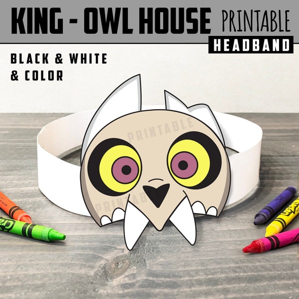 King from the Owl House Printable Headband perfect for preschool or elementary school age kids party