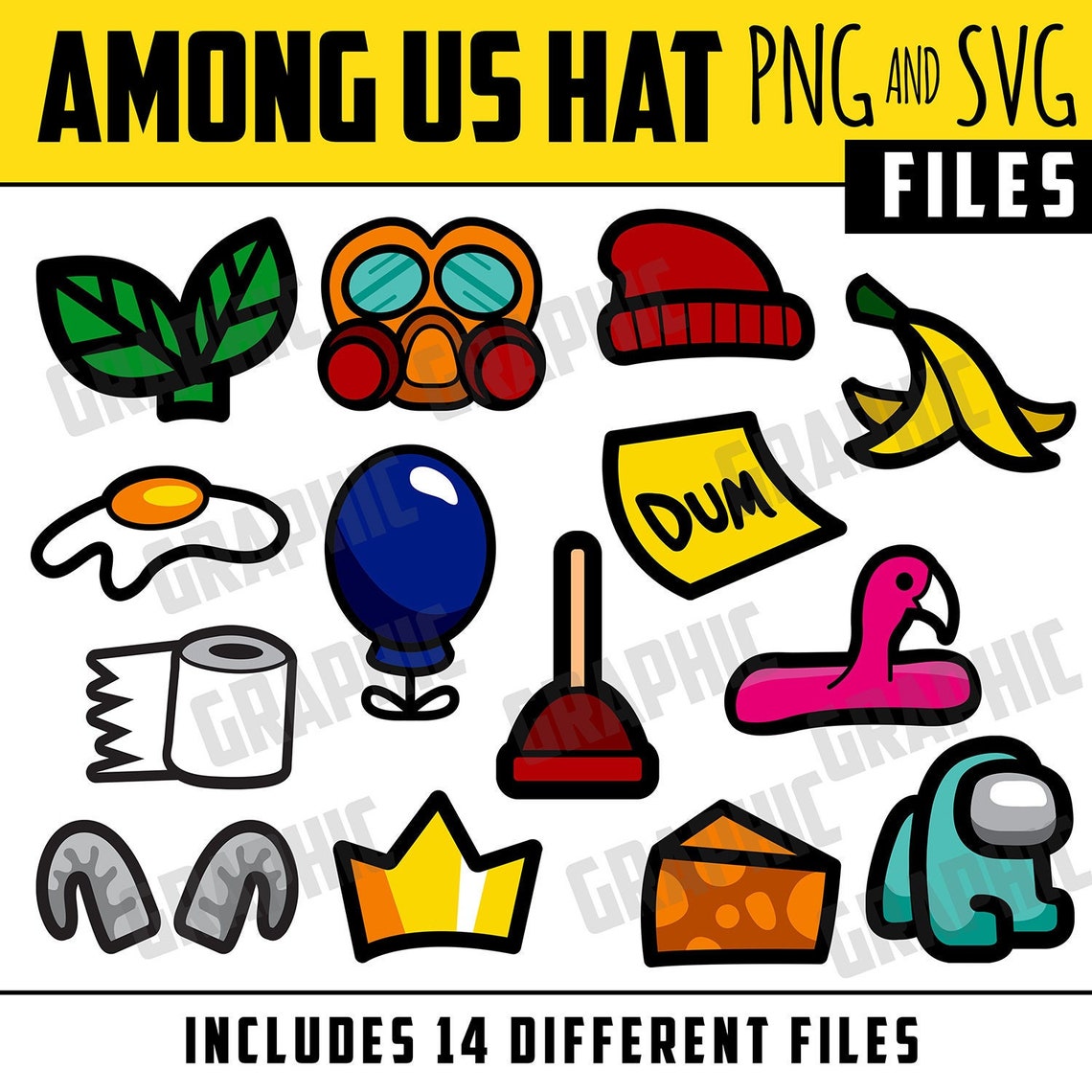 AMONG Us Hats Cut Files and Clip Art SVG PNG - Etsy