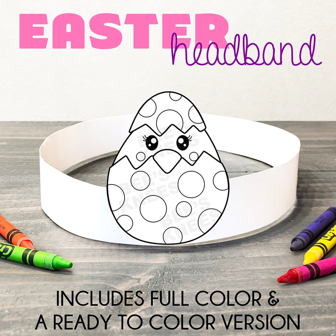 Easter Chick in Egg Printable Headband Perfect for Church Preschool or