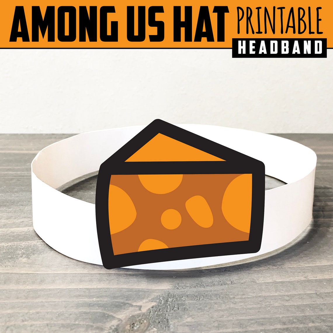 Among us Cheese head hat printable headbands in full color and Etsy