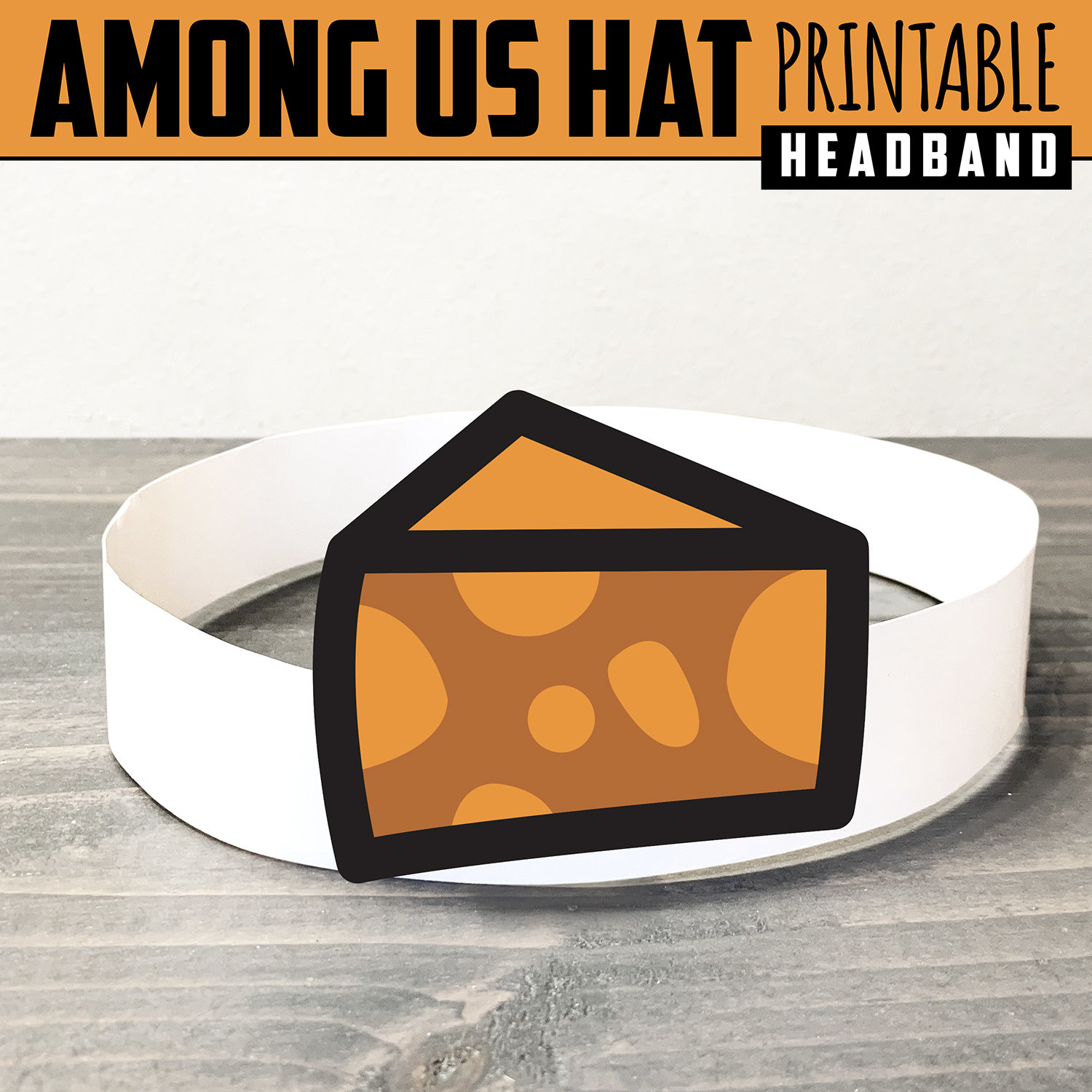 Among us Cheese head hat printable headbands in full color and Etsy