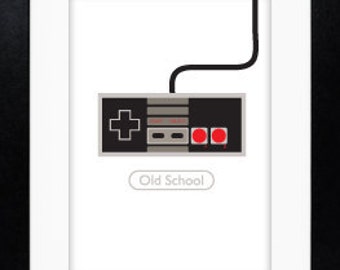 Home Decor Wall Art Old School Video Game Controller 11x14