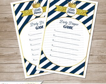 Little Prince Baby Shower Dirty Diaper Game  - Instant Download