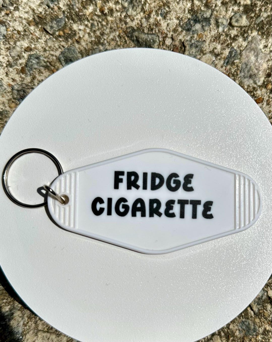 Fridge Cigarette Keychain DC White Acrylic Key Tag, Funny Retro ...