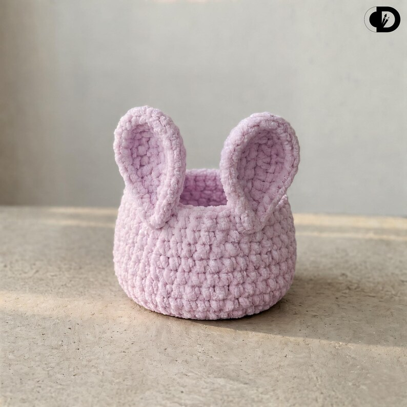 Easter Bunny Basket Crochet Pattern PDF, Rabbit Storage Basket, Spring ...