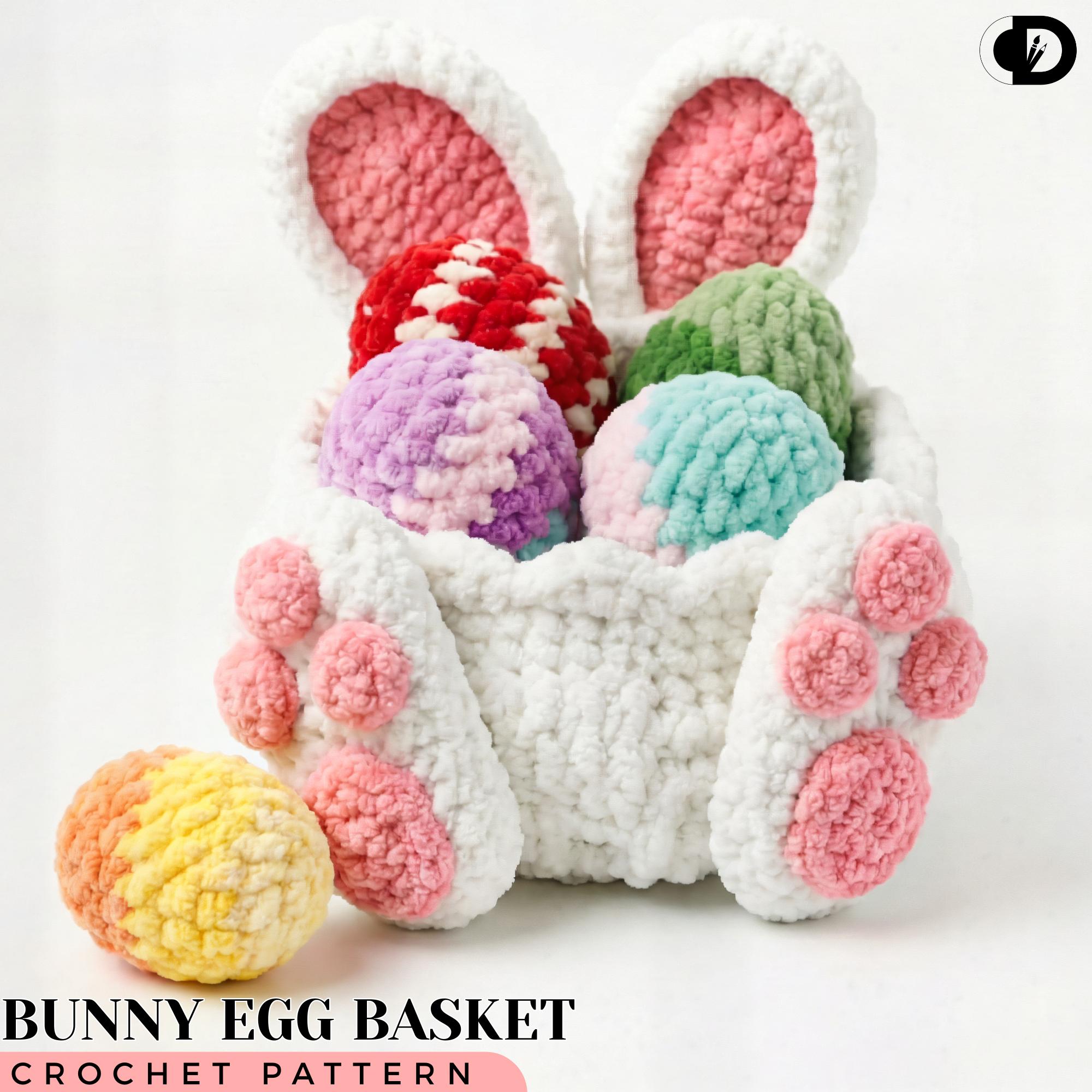 Easter Bunny Basket Crochet Pattern PDF | Amigurumi Rabbit Storage ...
