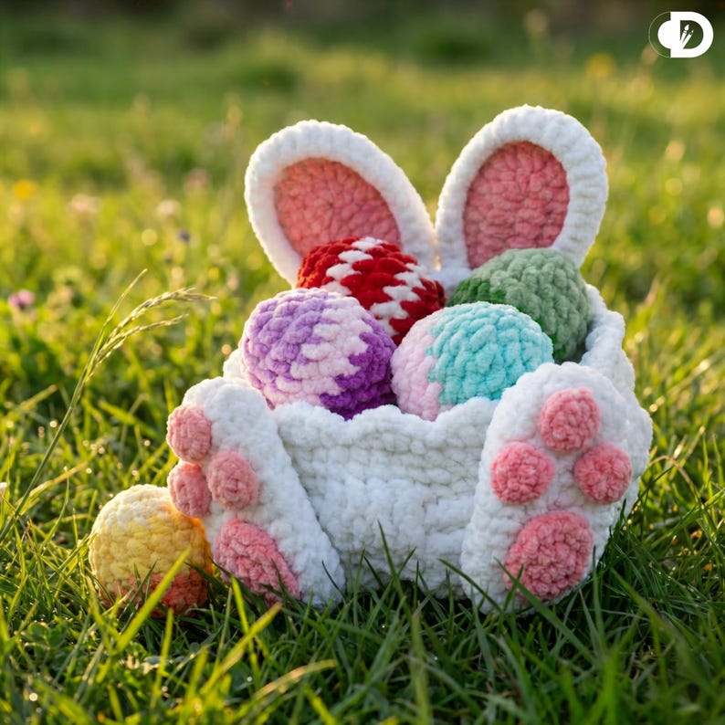 Easter Bunny Basket Crochet Pattern PDF | Amigurumi Rabbit Storage ...