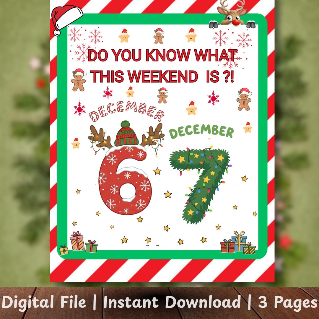 6 7 Elf Printable Prop, Elf Letter for 67, Trending Meme Christmas ...