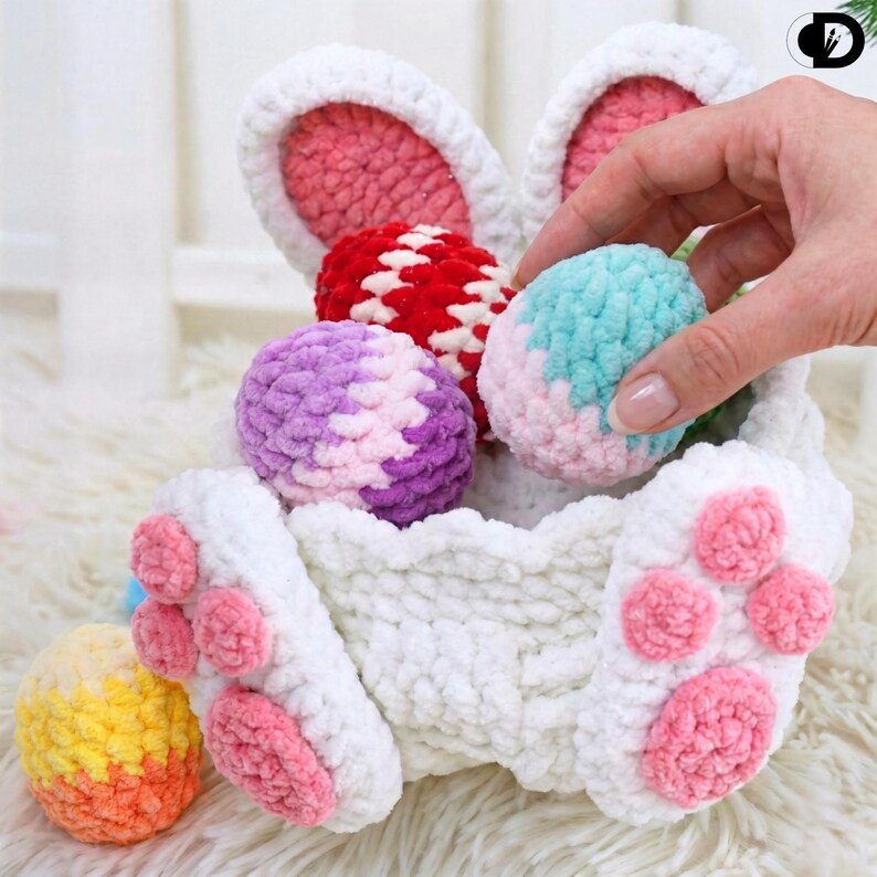 Easter Bunny Basket Crochet Pattern PDF | Amigurumi Rabbit Storage ...