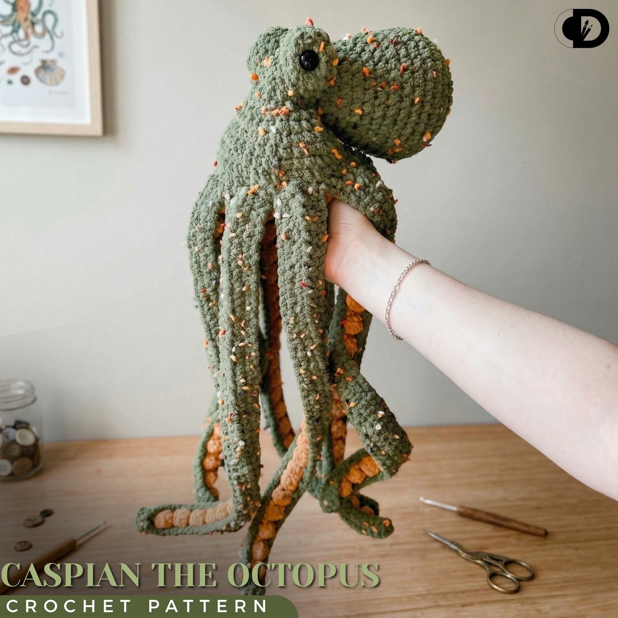 5 Giant Octopus Crochet Patterns for Plush Ocean Decor and Amigurumi Play 2 Caspian the Octopus Pattern Giant Realistic Octopus Large
