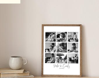 Personalized Photo Collage Frame, Custom Wall Art