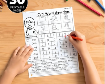 CVC Wortsuchlauf | Kindergarten Phonics Arbeitsblätter (PDF)