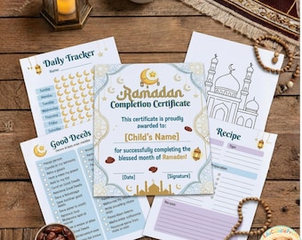 Kids Ramadan Planner Printable PDF, Islamic Journal & Activities, Islamic Planner Ages 6–12, Muslim Children Ramadan Workbook (PDF)