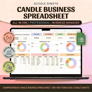 Candle Business Planner Spreadsheet| Candle Cost Calculator| Candle Price List| Candle Business Bundle Template| Order Form  Google Sheets