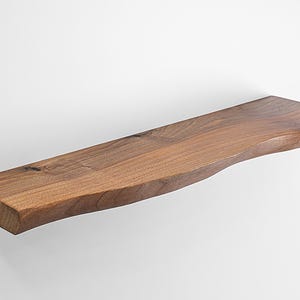 Estantes flotantes de nogal, estante flotante, estante de madera, estante de pared, estante de baño, decoración rústica, decoración de estanterías, estante con soporte