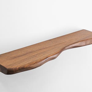 Estantes flotantes de nogal, estante flotante, estante de madera, estante de pared, estante de baño, decoración rústica, decoración de estanterías, estante con soporte