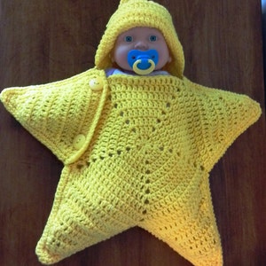 Star Cocoon Star Snuggy Baby Star Snuggy Baby star Cocoon Coccoon Newborn to 2 months Crochet Star Pattern Crochet Pattern image 5