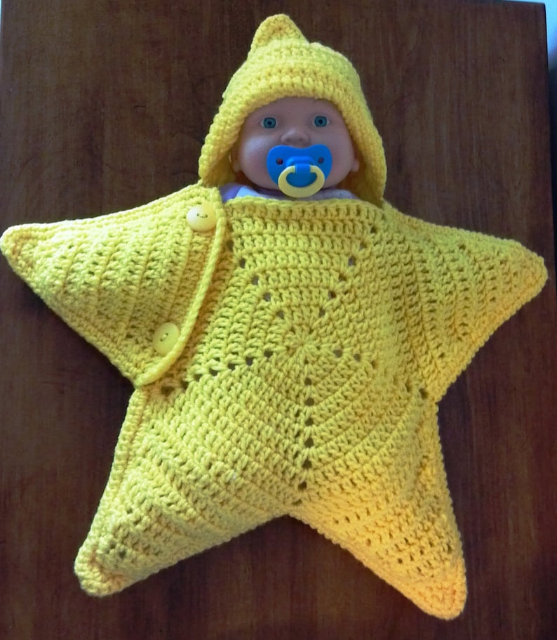 Star Cocoon Star Snuggy Baby Star Snuggy Baby star Cocoon Coccoon Newborn to 2 months Crochet Star Pattern Crochet Pattern image 5