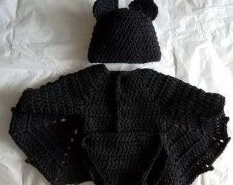 Baby Bat Halloween Costume Pattern - Bat Hat - Bat Costume - Baby Halloween Costume - Newborn-3 months - Bat Costume - Bat Wings