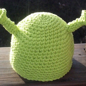 Shrek geïnspireerde hoed, haakpatroon