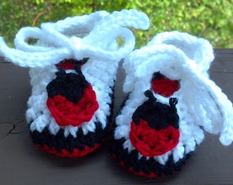 Ladybug Baby Booties,crochet Pattern, Newborn to 12 months