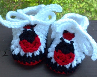 Ladybug Baby Booties,crochet Pattern, Newborn to 12 months