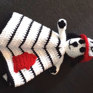 Fireman Dalmation Dog Lovey Cozy Cuddler crochet Pattern, photo prop