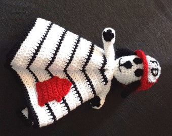 Fireman Dalmation Dog Lovey Cozy Cuddler crochet Pattern, photo prop