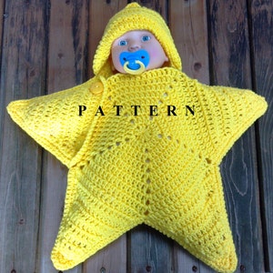 Star Cocoon - Star Snuggy - Baby Star Snuggy -  Baby star Cocoon - Coccoon - Newborn to 2 months - Crochet Star Pattern -  Crochet Pattern