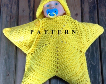 Star Cocoon - Star Snuggy - Baby Star Snuggy -  Baby star Cocoon - Coccoon - Newborn to 2 months - Crochet Star Pattern -  Crochet Pattern