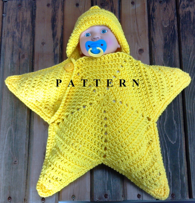 Star Cocoon Star Snuggy Baby Star Snuggy Baby star Cocoon Coccoon Newborn to 2 months Crochet Star Pattern Crochet Pattern image 1