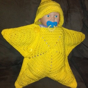 Star Cocoon Star Snuggy Baby Star Snuggy Baby star Cocoon Coccoon Newborn to 2 months Crochet Star Pattern Crochet Pattern image 4