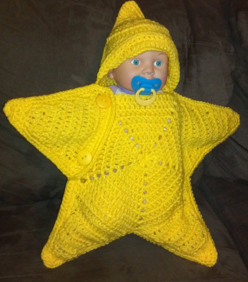 Star Cocoon Star Snuggy Baby Star Snuggy Baby star Cocoon Coccoon Newborn to 2 months Crochet Star Pattern Crochet Pattern image 4