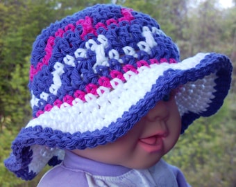 Zigzag Sun hat All sizes crochet pattern