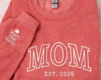 Felpa personalizzata con ricamo per mamma e papà, girocollo per annuncio di gravidanza