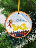 Oh-io vs Michi-gan Rivalry Ornament, Brutus Oh-io State Snow Fan Football Wood Ornament, Muck Fichigan, Brutus, OSU Fan Gift product logo