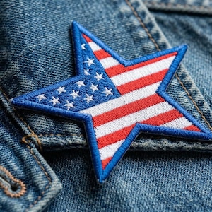 American Flag Star Embroidered Patch - Patriotic Stars and Stripes Iron-on Badge - United States Freedom Statement Patch for Denim Jackets